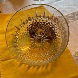 Elegant Clear Crystal Serving Bowl